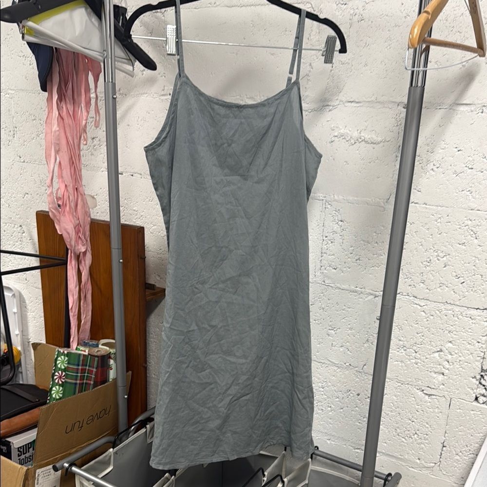 Gray Spaghetti Strap Dress - Adjustable Strap - Loose Cover Up Size Medium NWOT
